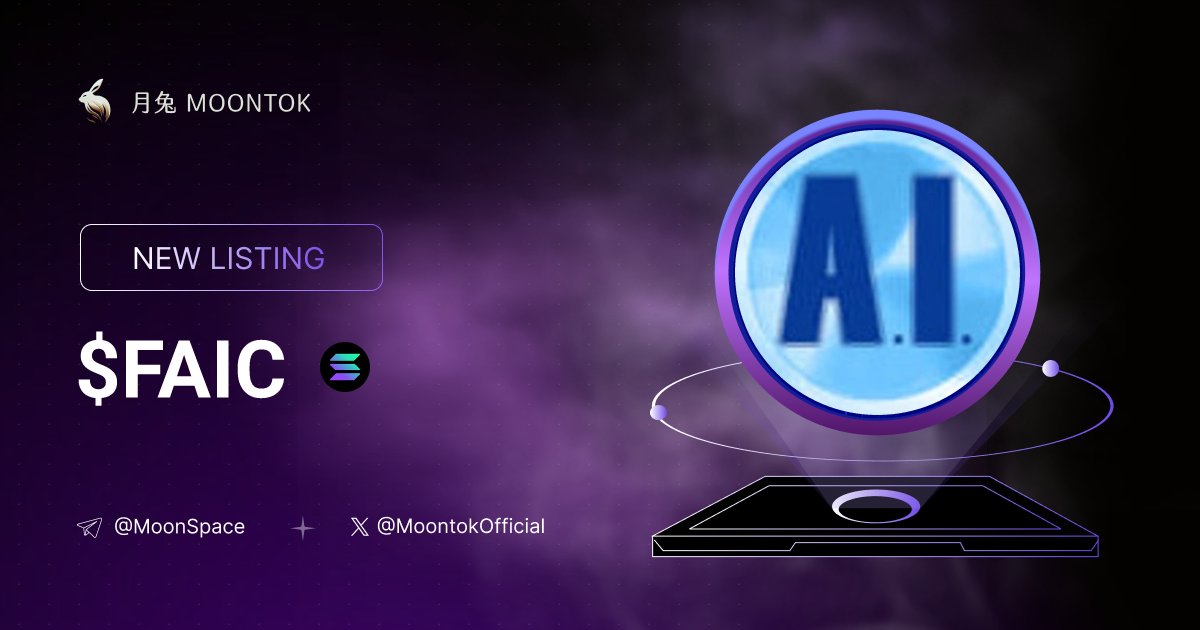 MoontokListing's tweet image. ⚡ 月兔雷霆 - Moontok Xpress

First AI Coin ( $FAIC )
moontok.io/coins/first-ai…

EYeihG1KMvgR8Pzkw1HdKAsQ7XLr61fgiVix8AZVpump

LIQ: $31,289 | MC: $47,981

#altcoin #memecoins @search @moontokofficial
