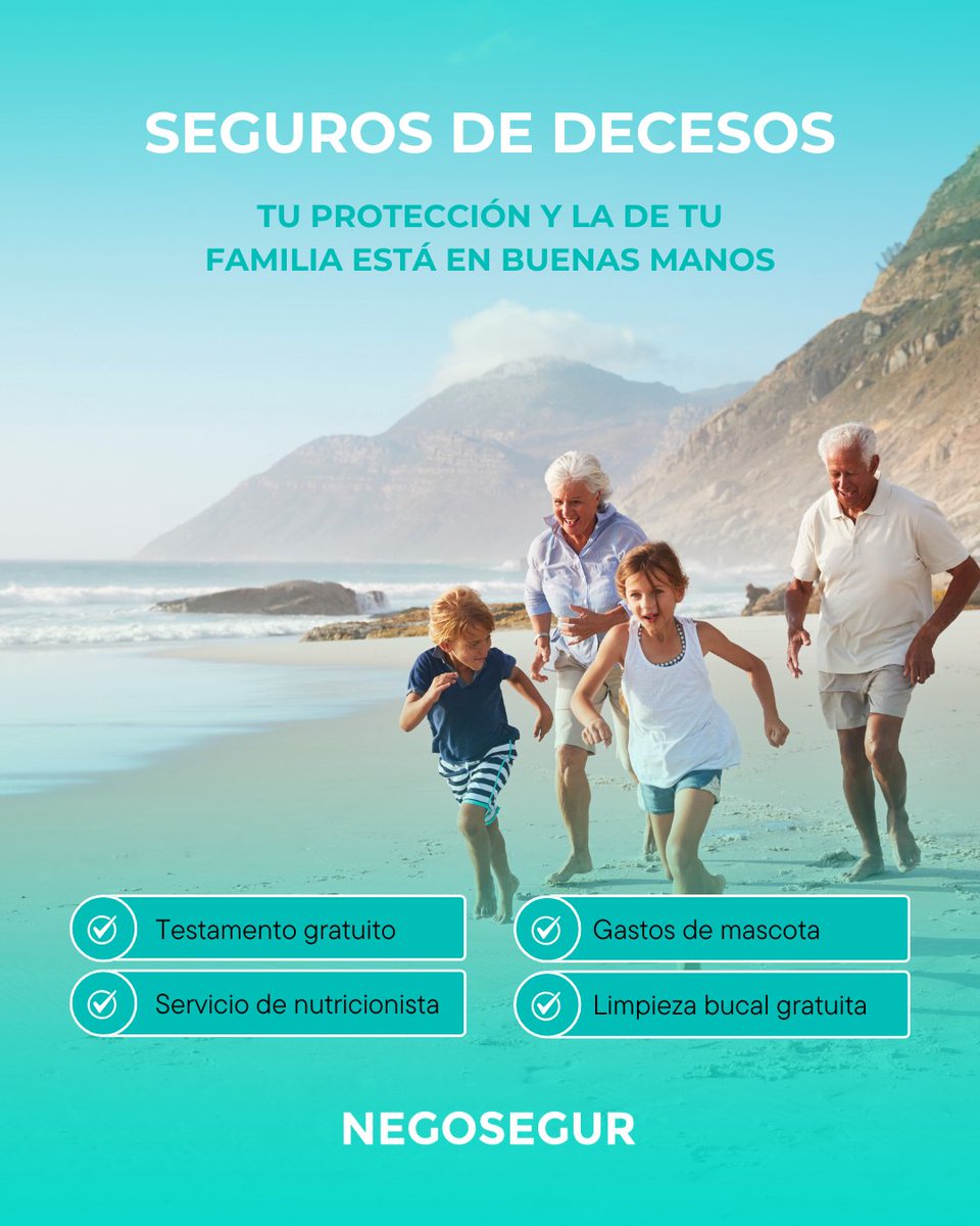 negosegur's tweet photo. 🌟 Un seguro de decesos que cuida de ti y los tuyos

📝 Testamento gratuito
🍎 Nutricionista incluido
🐶 Cobertura para mascotas
🦷 Limpieza bucal gratuita

👉 Más info: https://t.co/HBNV59xAOI

#SeguroDecesos #BeneficiosSeguros #Negosegur https://t.co/kCUlYW0J7m