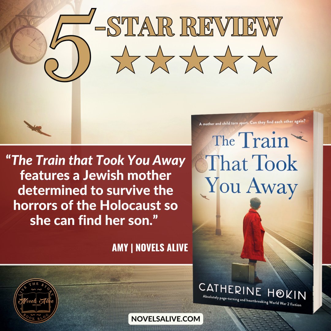 Novels Alive (@novelsalive) on Twitter photo 5-STAR REVIEW🌟🌟🌟🌟🌟: THE TRAIN THAT TOOK YOU AWAY by Catherine Hokin <a href="/cathokin/">Catherine Hokin</a> <a href="/bookouture/">bookouture</a>
👉THE TRAIN THAT TOOK YOU AWAY features a Jewish mother determined to survive the horrors of the Holocaust so she can find her son. bit.ly/3CfCc7z #bookreview #historical 5-STAR REVIEW🌟🌟🌟🌟🌟: THE TRAIN THAT TOOK YOU AWAY by Catherine Hokin <a href="/cathokin/">Catherine Hokin</a> <a href="/bookouture/">bookouture</a>
👉THE TRAIN THAT TOOK YOU AWAY features a Jewish mother determined to survive the horrors of the Holocaust so she can find her son. bit.ly/3CfCc7z #bookreview #historical