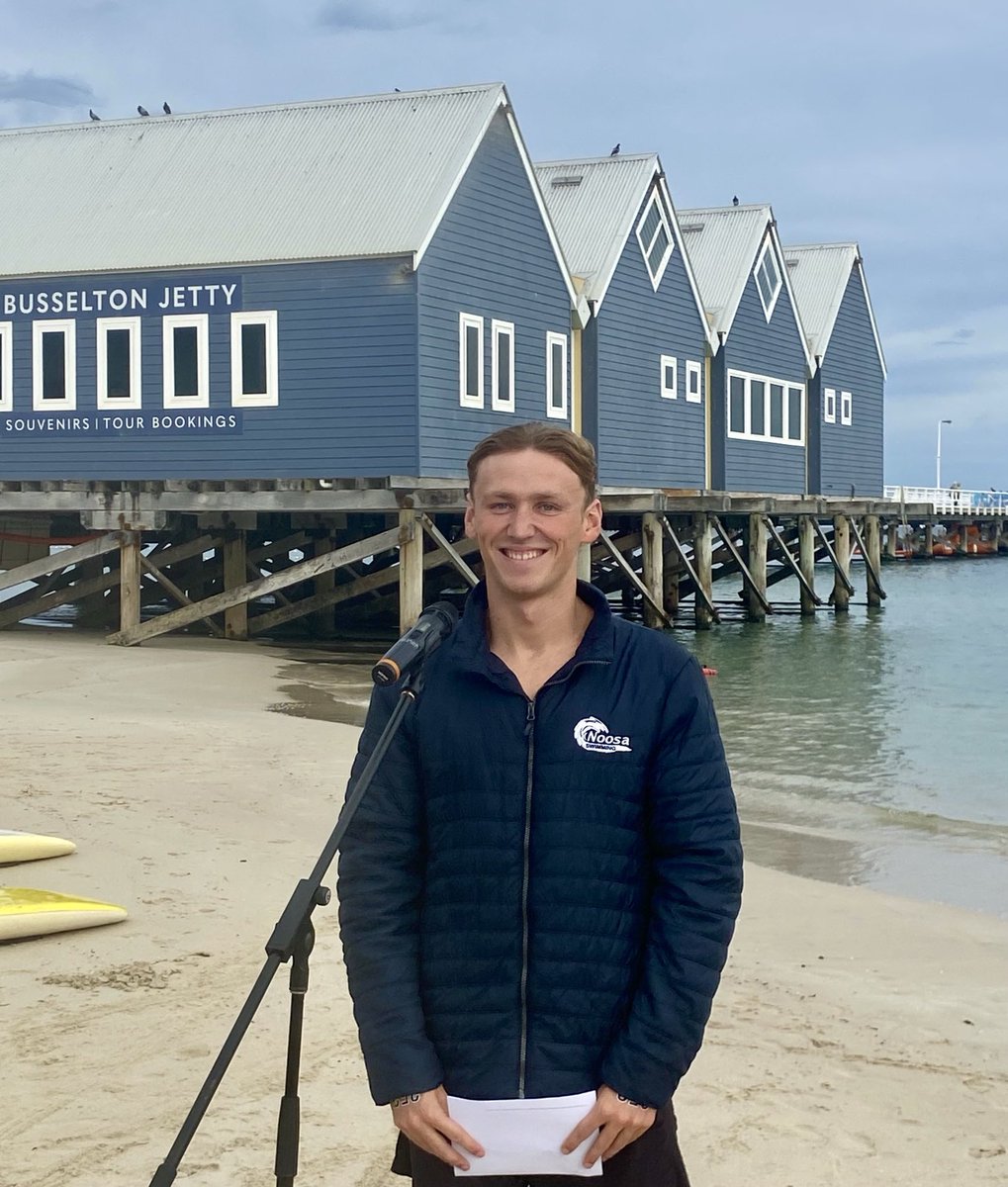 🎤 Athlete oath ✔️
💪🏽 Defending 10km champ Thomas Raymond does the honours for athlete oath ahead of Day 1 Busso Open Water Champs
#AUOW25
#OceanSwimFestival25
#WATheDreamState