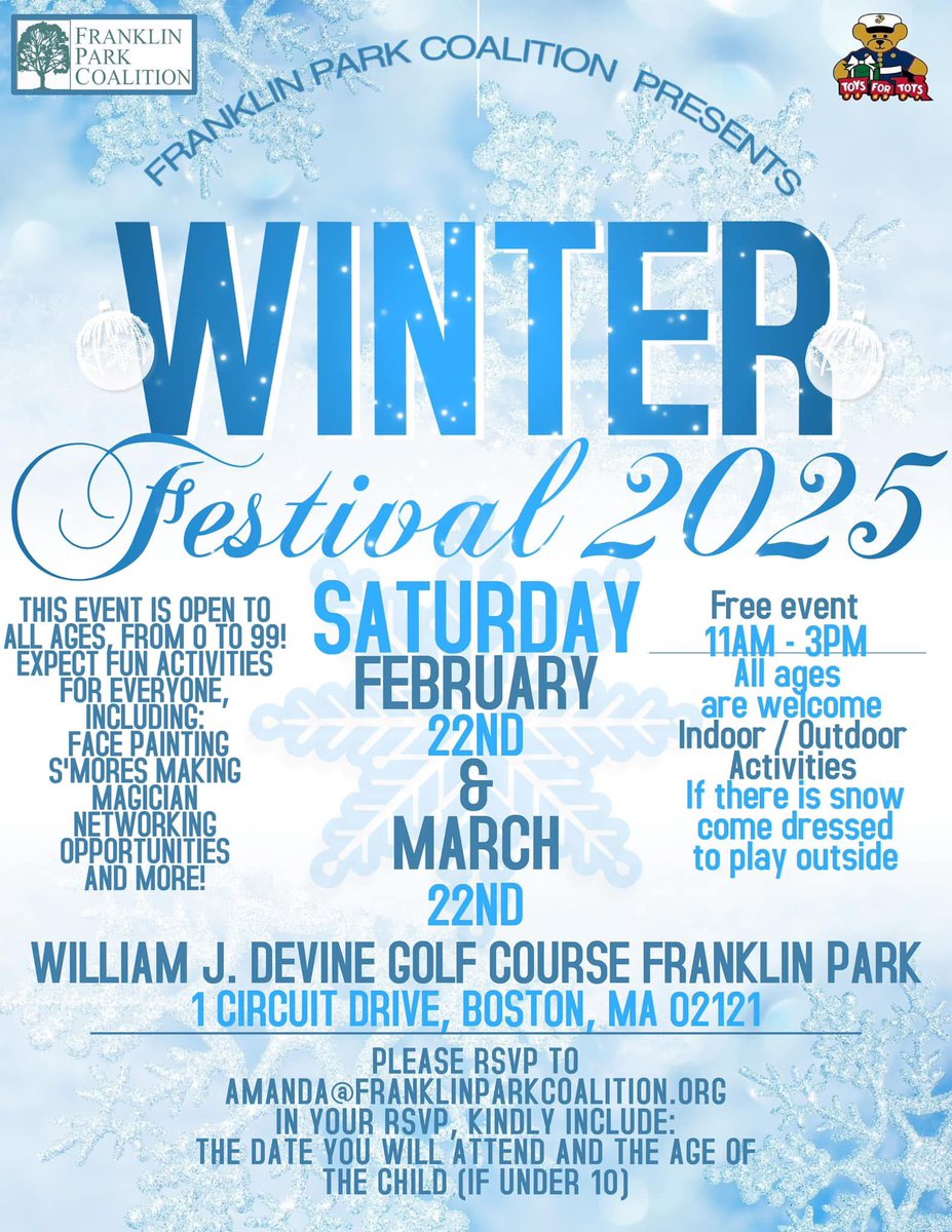 Join <a href="/FranklinParkBos/">Franklin Park Boston</a> for #WinterFest Feb 22nd &amp; March 22nd.  #Boston #Dorchester #Roxbury #JamaicaPlain 🌳 ❄️