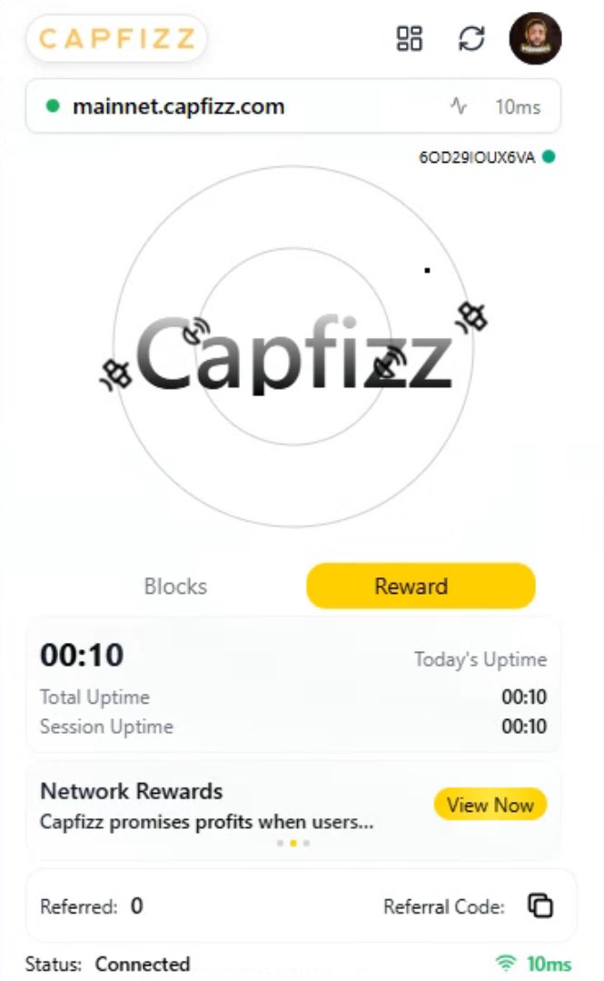 New Node 🚨 

CapFizz have released the new sentry ai node

🫧 Sign up: mainnet.capfizz.com/register?ref=X…

🫧 Download :chromewebstore.google.com/detail/capfizz…

🫧 EARN

Not many nodes online right now so we are early on this one 🪂
