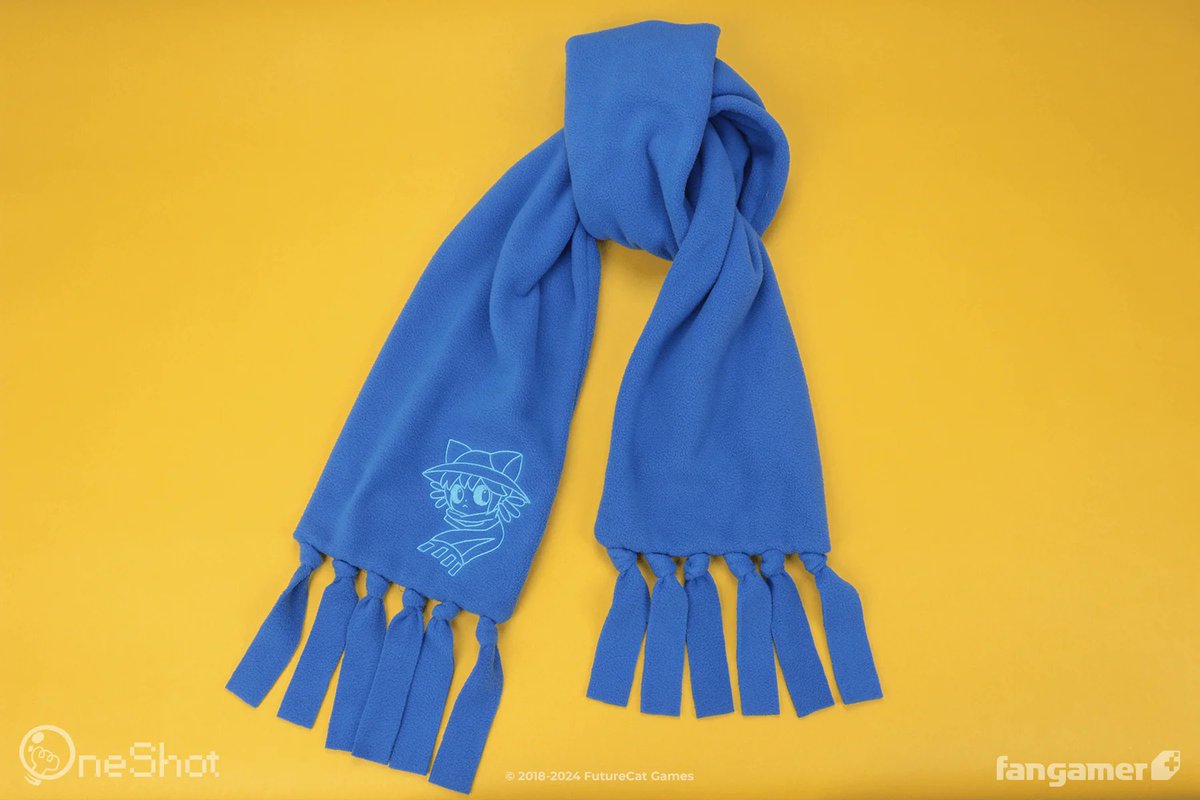 Fangamer's tweet image. New in our official OneShot collection: The Niko Scarf and the Niko Loves Pancakes pin!  

Available now: fangamer.com/collections/on…