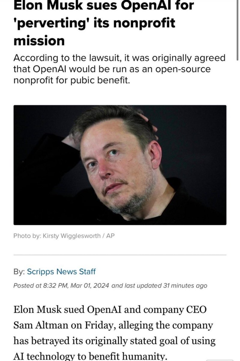 How is Open AI a closed source for maximum profit? It was started as a non profit with $100m investment from Elon Musk.