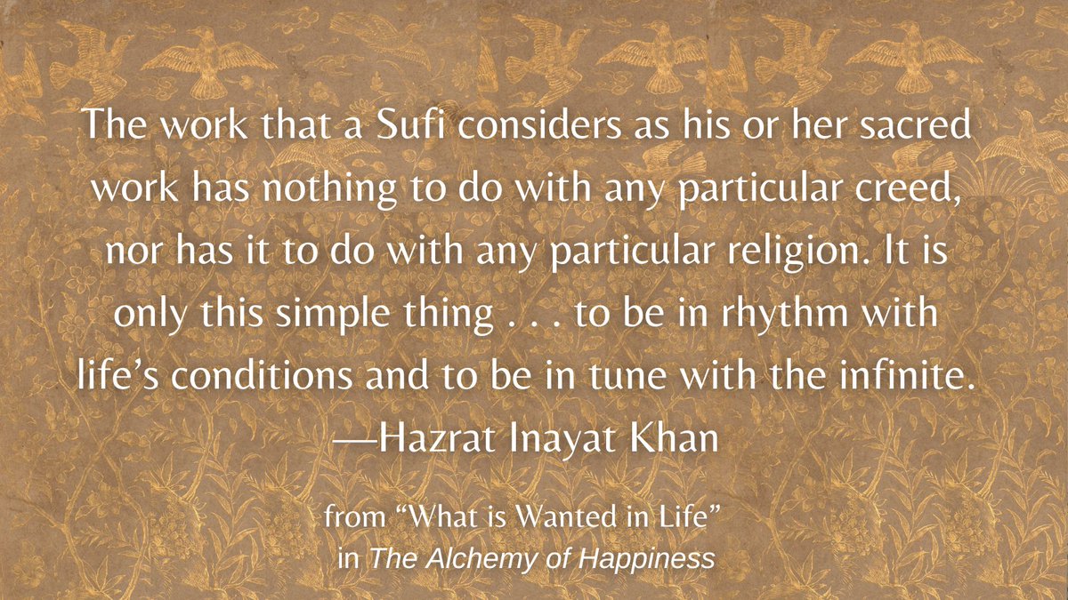 “. . . to be in rhythm with life’s conditions and to be in tune with the infinite.” The Alchemy of Happiness, Volume 6 of our series The Sufi Message of Hazrat Inayat Khan

#sufism #infinite #attunement
 
Image from The Metropolitan Museum of Art: Detail from 11.84.1