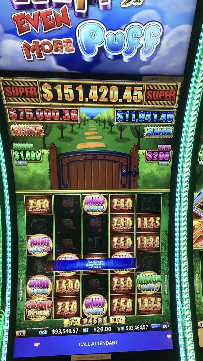 JACKPOT ALERT! 💸💫💰

Huff n’ Even More Puff…and then came the jackpot! Big wins are in the air with this lucky winner who took home $93,464! Who’s ready to blow the house down next?🤑