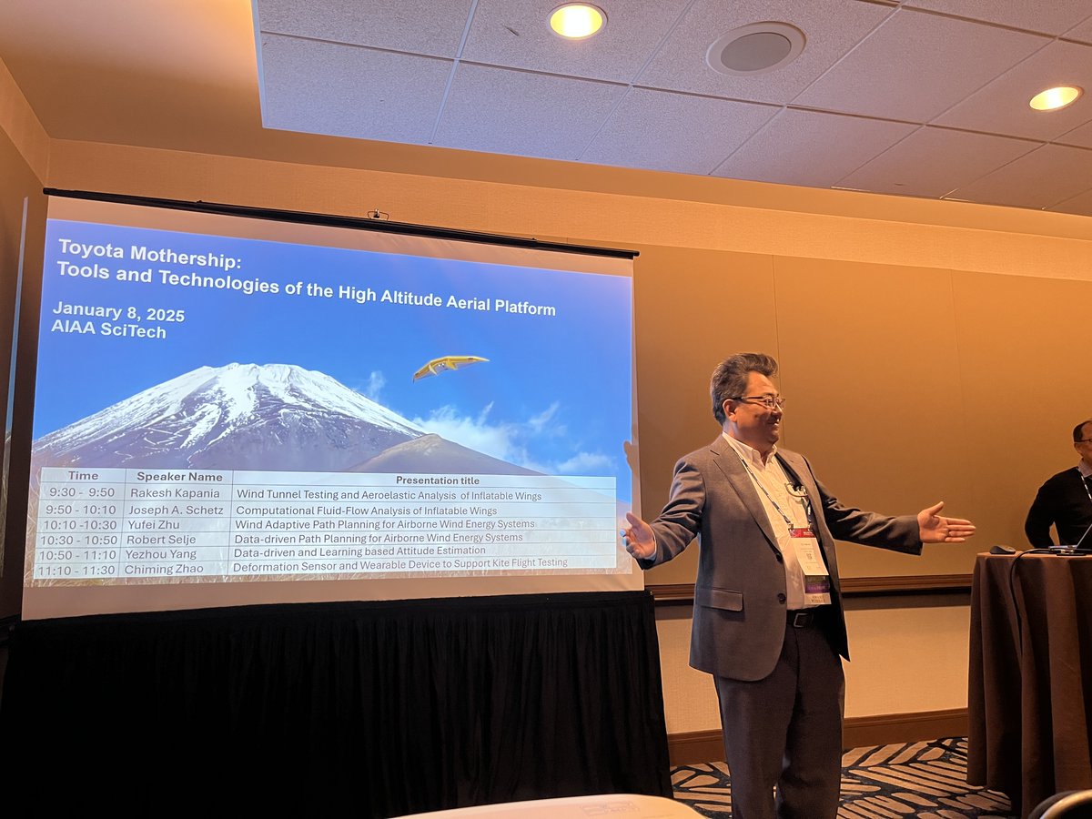 TOYOTA_FRC's tweet image. 1月8日米国航空宇宙学会AIAA SciTechにて、未来創生センター、TRINA、共研先と共に、マザーシッププロジェクトのセッションを開催。計12本の論文を発表。AIAAとしてプロジェクト軸のセッションは初の試みで、専門家の注目を集め、当日は多くの方が視聴にみえました。来年もセッション依頼を受けました.