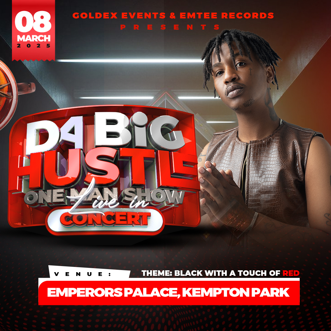 EMTEE - Da Big Hustle

8 March 2025 | 19h30
Centre Court
R150 General Early Bird
R600 VIP
Book at Computicket - shorturl.at/25t7z
#Emperorspalace #Emtee #Liveperformance #Thepalaceofdreams #DaBigHustle