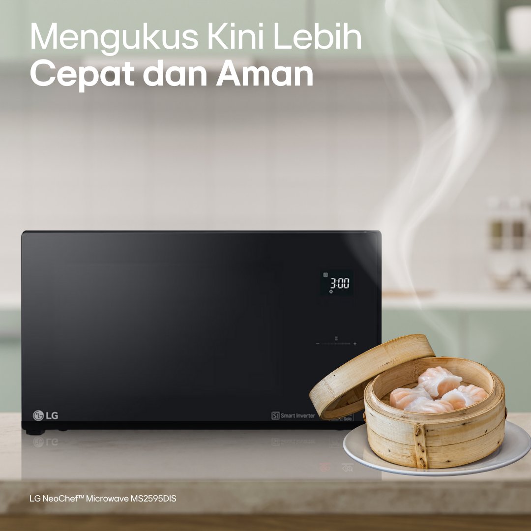 lgeindonesia's tweet photo. Di umur berapa kamu tahu kalau mengukus dengan microwave itu aman dan bahkan lebih baik untuk mempertahankan nutrisi makanan dibandingkan cara lain? 👀
Dapatkan LG NeoChef Solo Microwave di sini https://t.co/Dw0OOFD8pq
#LifesGood #LGNeoChef https://t.co/81lZvOqmue