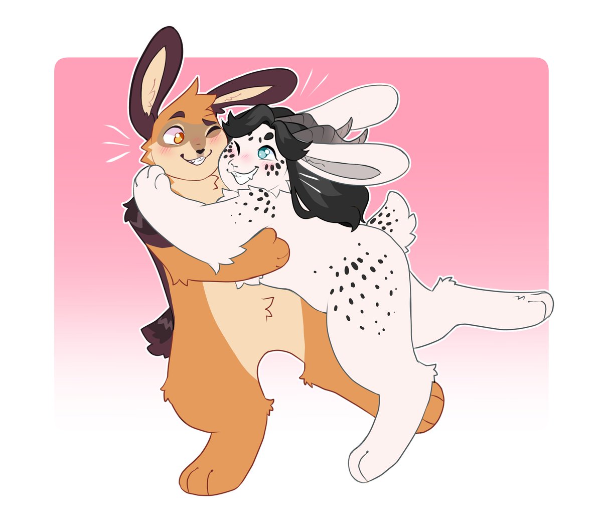 Bunny versions of Trot and Faye, courtesy of our pal Ross!
Awesome and adorable work, as always. 😊

🎨: <a href="/boyslushie/">bunny bard, yaoi rabbit</a>
Ft: The lovely <a href="/FayeRunehowl/">FayeRunehowl</a>
