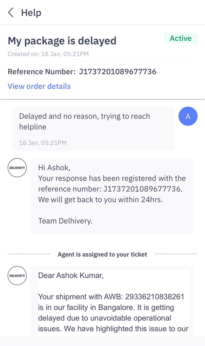ashokeathiraju's tweet photo. @delhivery My delivery was supposed to be on 14th Jan and I’ve been following up continuously and there’s no proper response from your team, see below conversation in help section only there is no support….is this the best service you provide? https://t.co/cw7ZyGdpHN