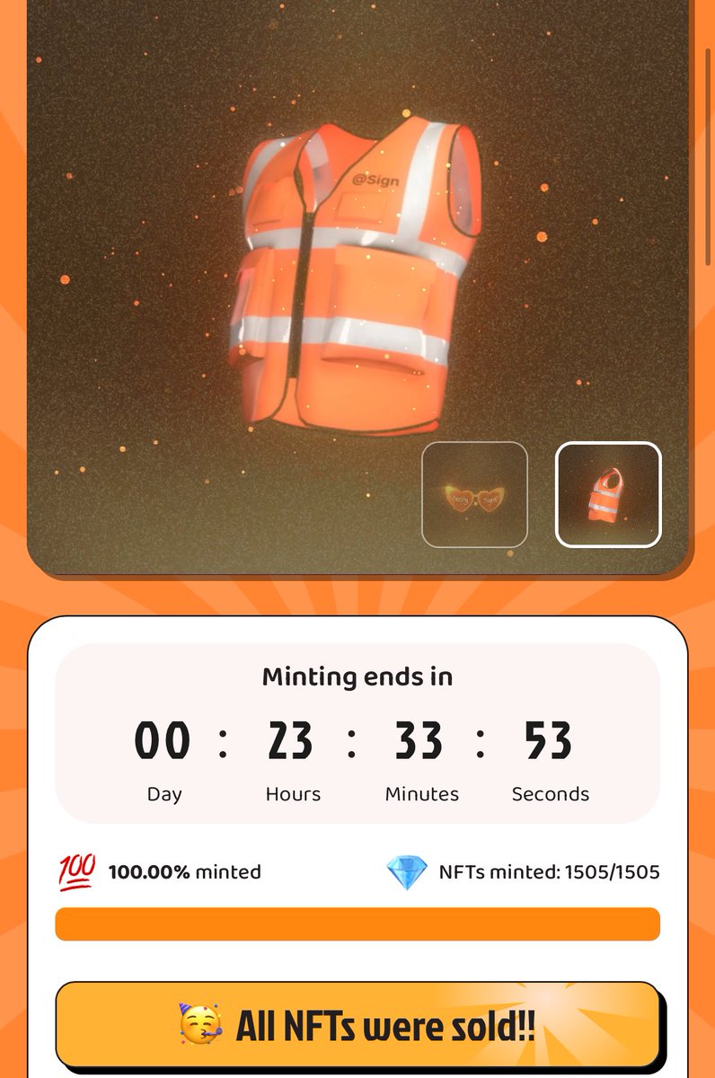 OrangeDynasty's tweet photo. Sign NFTs were minted out after merely 23 minutes 🧡👁️👄👁️🧡

Orange Dynasty is built different

congrats to new honorary members of our Orange Dynasty

next step: see y'all on secondary markets, more updates to come https://t.co/6RKqNIdqkn