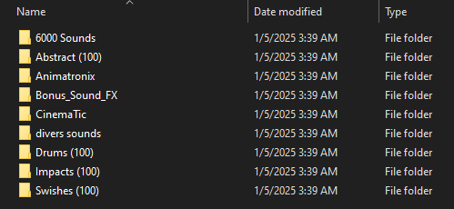 مجموعه مؤثرات صوتية أكثر من 6000+ ألاف صوت تنفع للمونتاج + مصممين الموشن جرافيك 

للحصول على الملف : متابعة + ريتويت واكتب اي تعليق وبرسله لك خاص