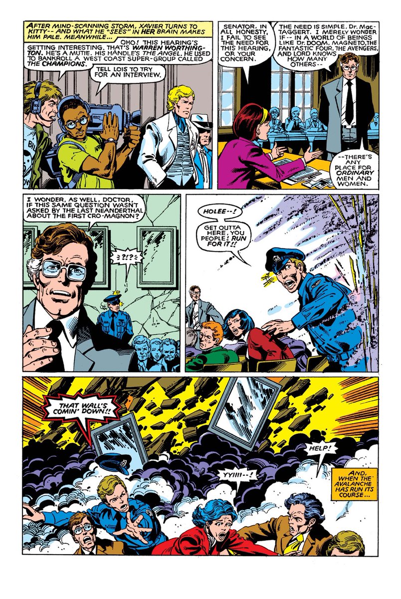 balvog's tweet image. X-Men #141 (1963)
Days of Future Past needs no explanation, but it’s crazy how this is the first real time we’re getting back into mutants being hated and feared.
Kitty as main character. Mystique’s first time in an X-Men book + her new Brotherhood. Hints at Rachel Summers.