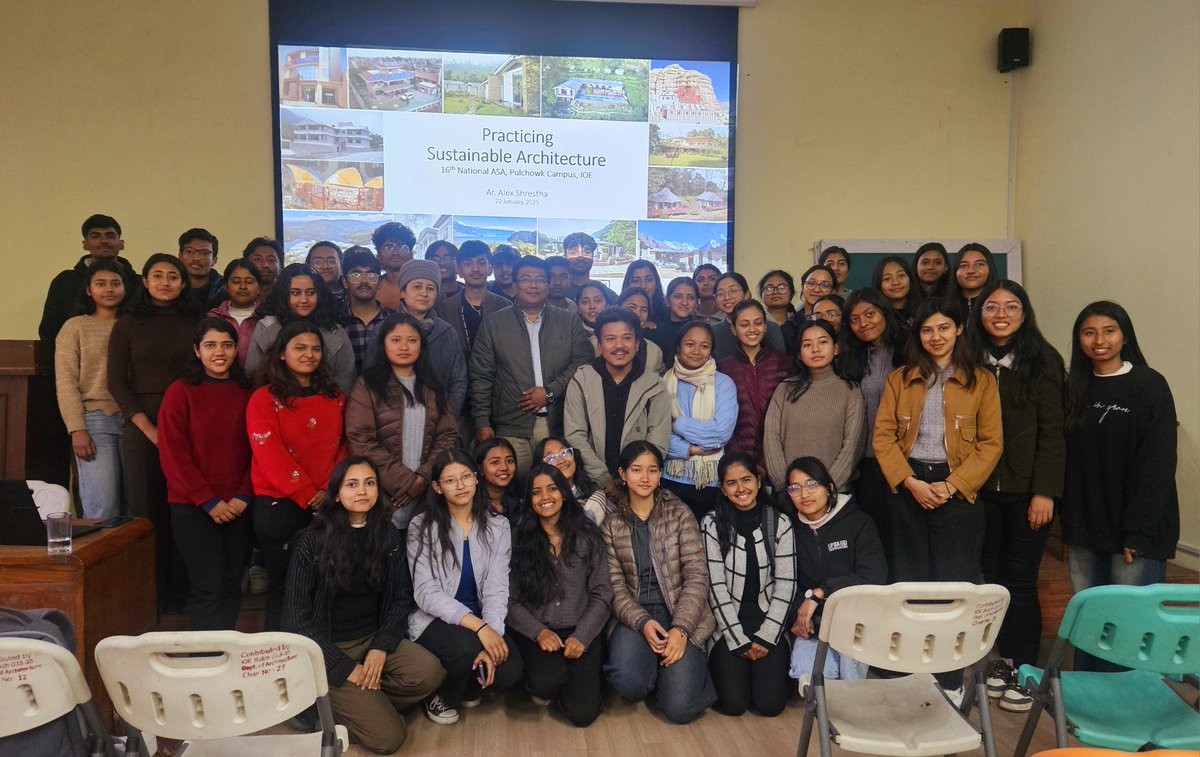 wonaw's tweet photo. Always a pleasure sharing Professional experiences and Inspiring students at the Architecture Dept, Pulchowk, Institute of Engineering, Tribhuvan University, Nepal, Jan'25 

#BIMBA #Architecture #Design #SONA #Wonaw #WonawAssociates https://t.co/EDE4Dvbk1o