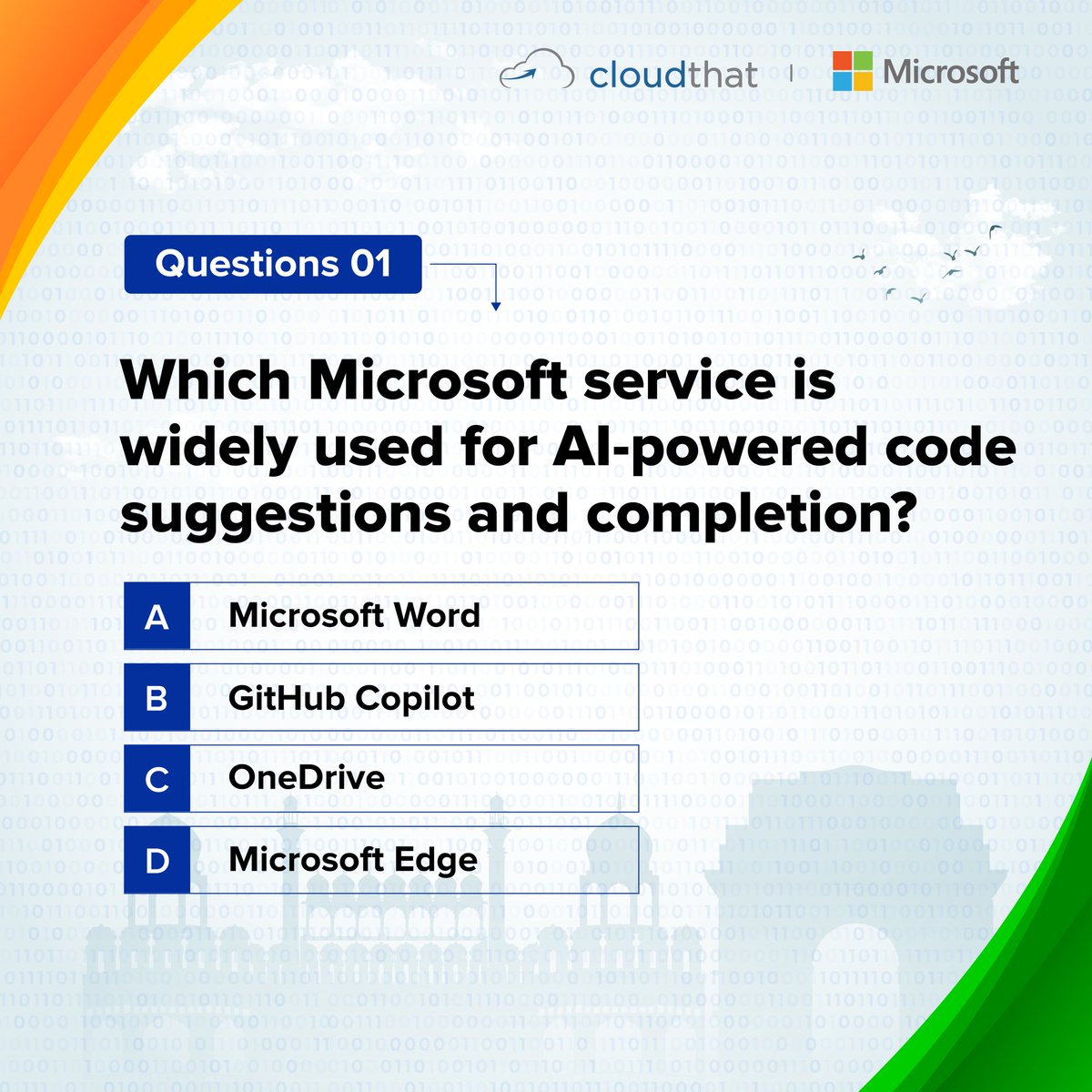 It’s time for Question 1! Don’t forget to follow the rules to win Amazon Vouchers worth up to ₹1000:

1. Answer all the 3 questions correctly
2. Follow all our pages &amp; like the post
3. Tag 3 friends in the comments section

Stay tuned for Question 2 coming soon!
<a href="/Microsoft/">Microsoft</a>