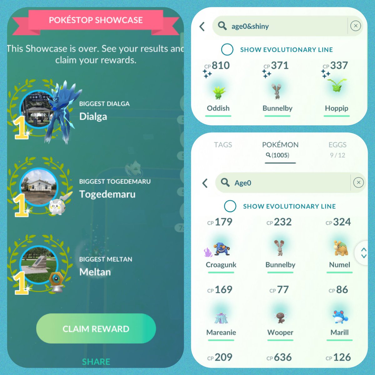 xTh0m45x's tweet photo. It’s been so long since I participated in #PokemonGo showcases and even longer since I’ve had a 1000+ catch day. Even managed a few shinies this evening! 💪🏼🔥Sending y’all shiny and 💯 luck during the #SteeledResolve event! 😊 https://t.co/aPl1aygCJq