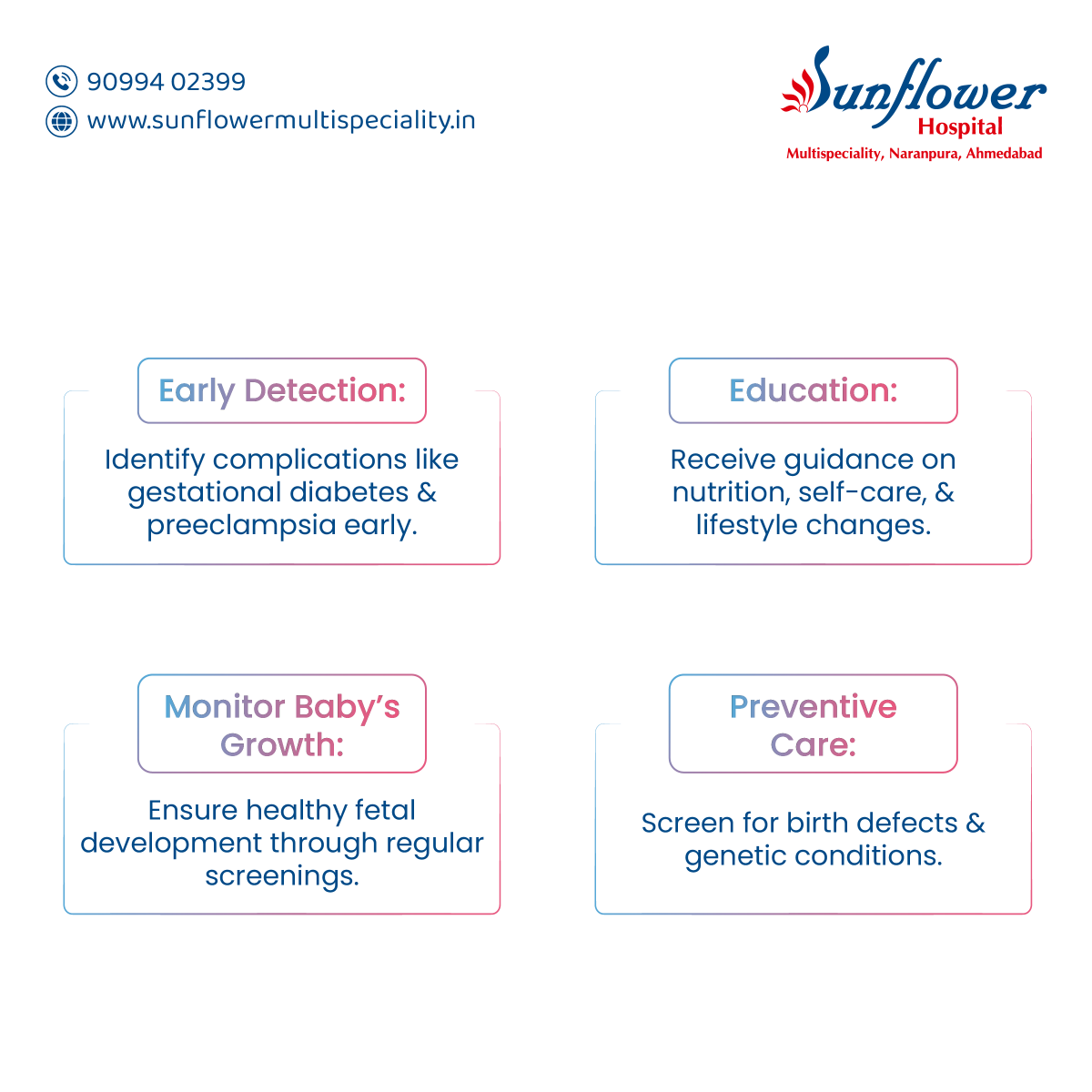 SunflowerMSH's tweet image. A #MothersHealth is the foundation of a family’s future. Today, on #MaternalHealthAwarenessDay, we renew our commitment to providing exceptional care and support to every #Mother, every step of the way. 

Visit: sunflowermultispeciality.in

#SunflowerMultispecialityHospital