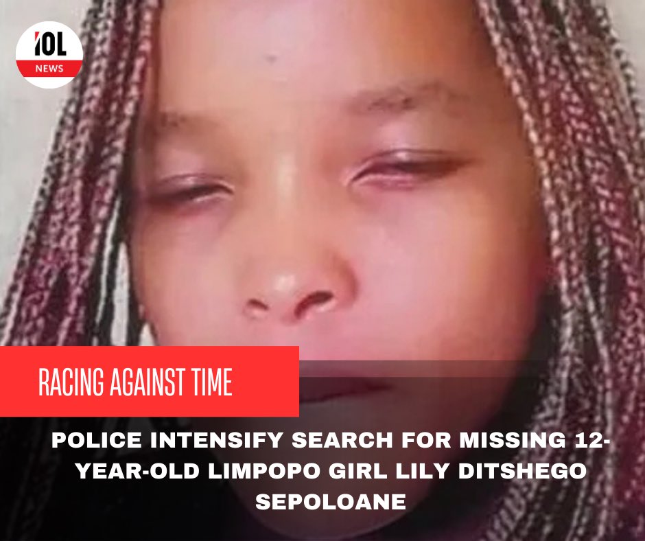 IOL's tweet photo. Police at Mahwelereng, under the Waterberg District in Limpopo are searching for a 12-year-old girl, Lily Ditshego Sepoloane, from Polar Park.
#news #MISSING #MissingChild #searchcontinues #12yearsold #limpopo

Read on
https://t.co/TjGVVv2LPn https://t.co/ljgCSYdNgc