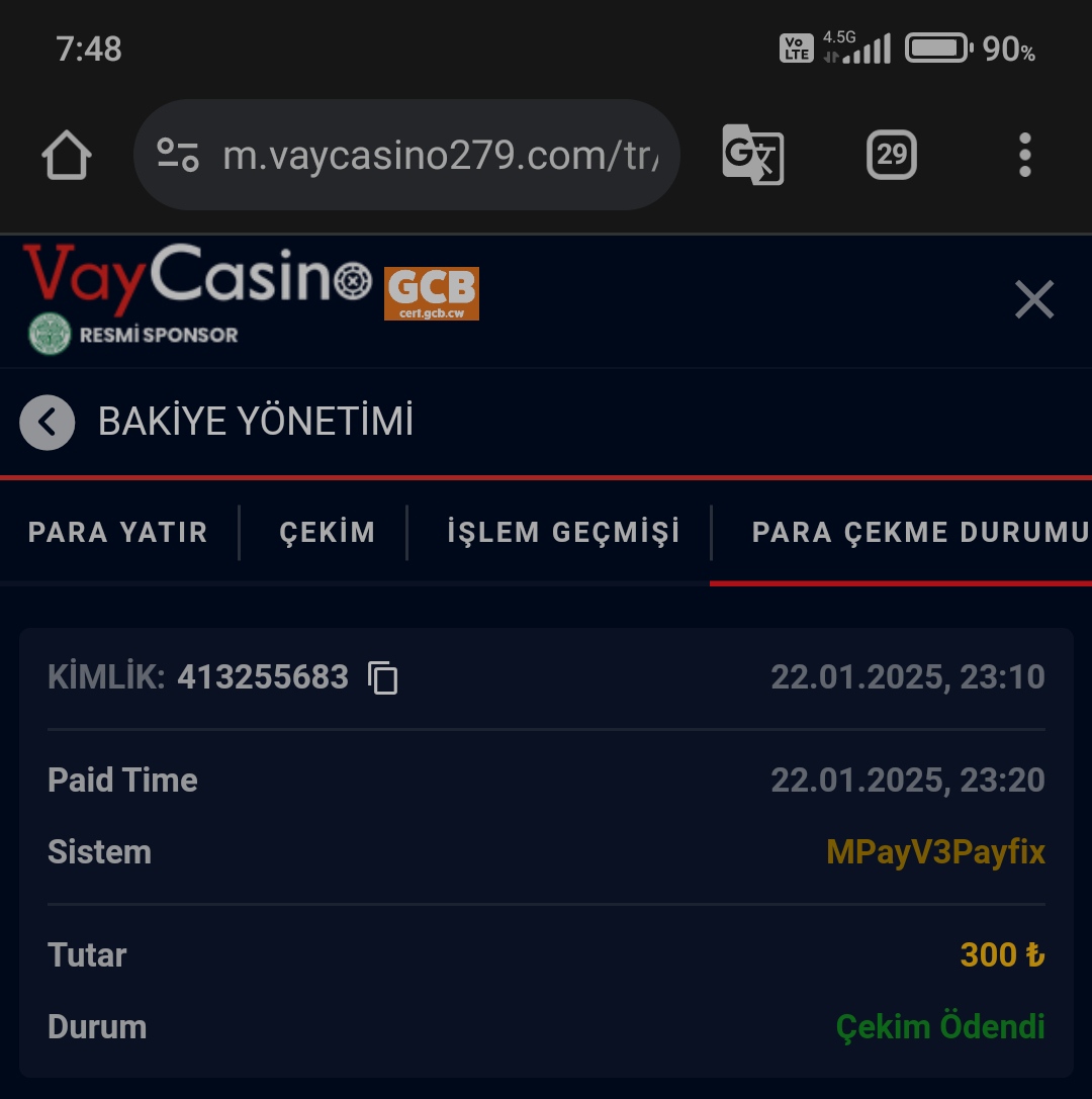 Çekim için teşekkürler Vaycasino