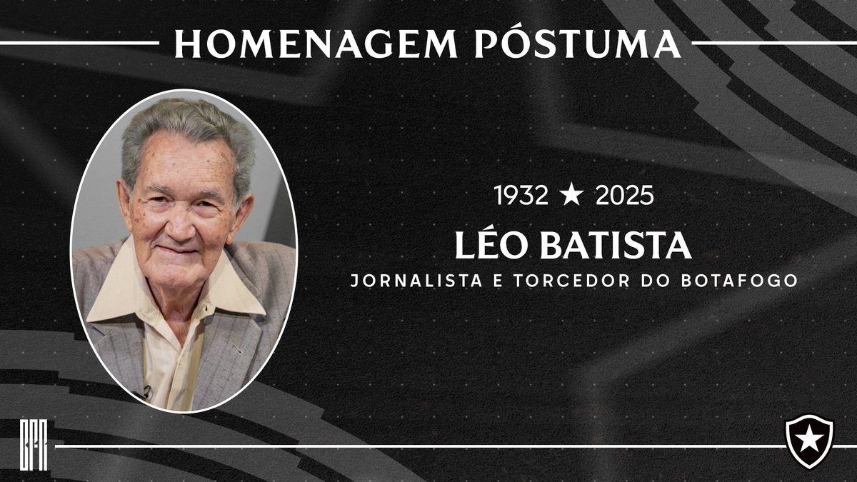 Um minuto de silêncio em homenagem póstuma ao escolhido pela Estrela Solitária e um dos maiores nomes da comunicação brasileira, grande Léo Batista. Descanse em paz! 🤍🪽 #BFR