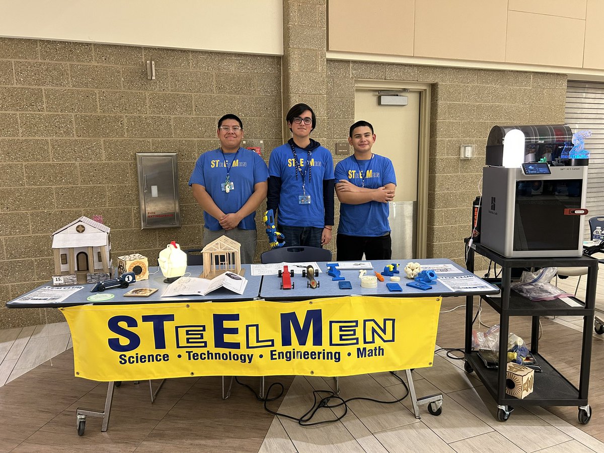 Brandon, Ozziel, &amp; Juan are representing our STEM club and Engineering &amp; Architecture classes at the Steelmen Showcase tonight for incoming freshman next year! <a href="/JTHS_204/">Joliet Township HS</a>