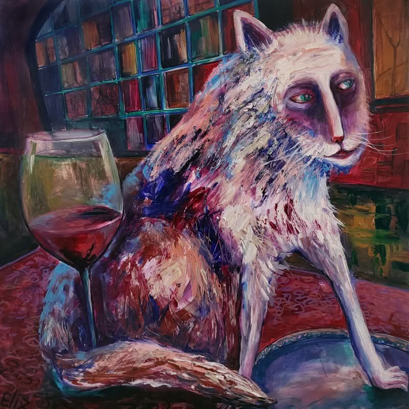 COME TO ME! 
Elisheva Nesis, series "Cats &amp; angels of Jerusalem", canvas/mixed media, 50 x 50 x 3.5 cm <a href="/artfinder/">Artfinder</a>

artfinder.com/product/come-t…

#cat #catlover #artwork #wine #elishevanesis #art #artworld #artgallery #artlovers