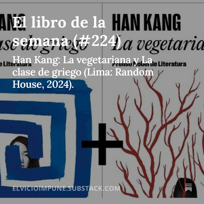 historiador's tweet photo. Si pueden, dense una vuelta por la newsletter. Ayer publicamos la reseña de dos libros de Han Kang.
👉 https://t.co/OcjyUSnjRs https://t.co/sNdavG2ecG