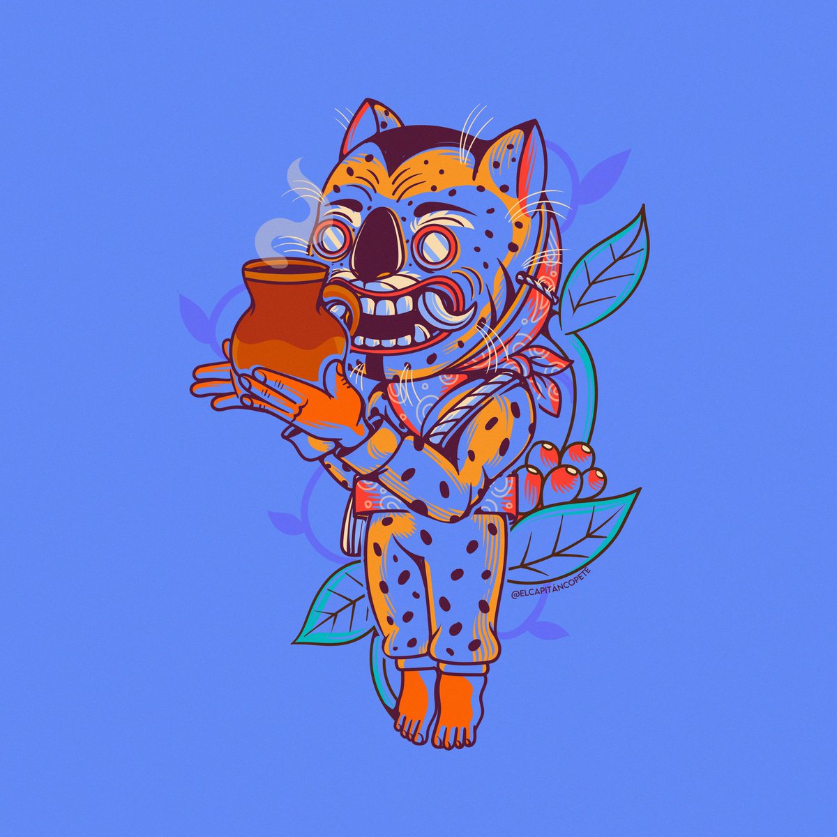 ElCapitanCopete's tweet photo. Para estos fríos, una buena taza de café de olla para quitar el escalofrío. ☕️🔥

#tecuan #mascarasmexicanas #ilustracion #ilustradoresmexicanos #illustration #illustrationart #illustragram #illustrationartists #illustration #adobeillustrator #adobephotoshop #wacom #wacommexico https://t.co/vUmZ6DKfBJ