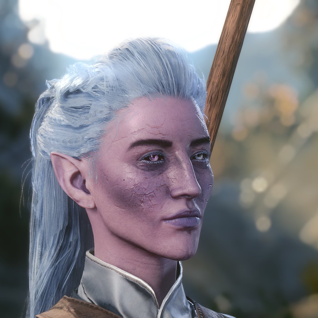 adrasteamoon's tweet photo. Wanted to make my own head for a Durge character, and I think I'm finally happy with it. This is Hemlock my lunar sorcerer 🌙 https://t.co/C55ecw5f0B