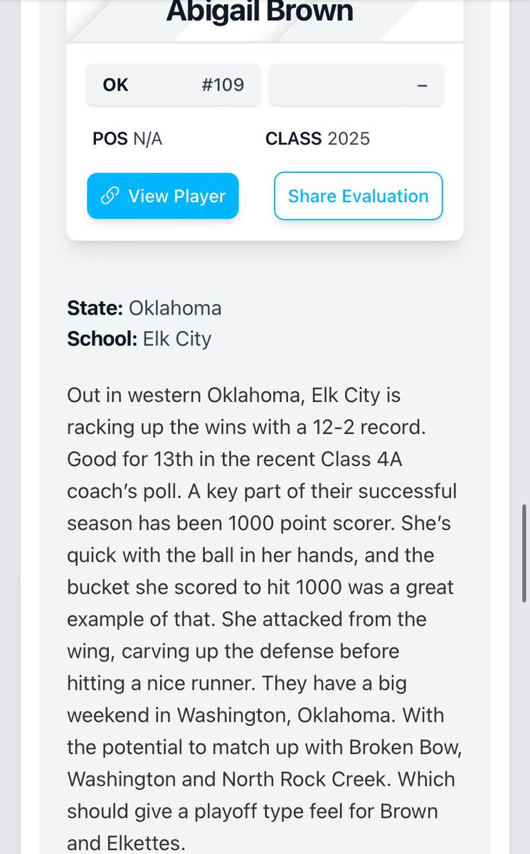 Thank you <a href="/PGHOklahoma/">Prep Girls Hoops Oklahoma</a> for the write up!