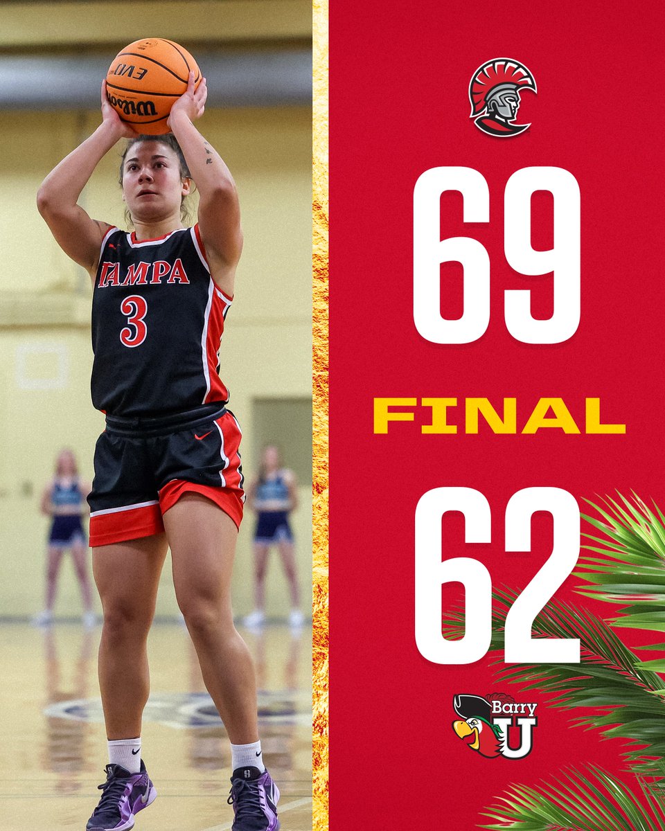 🔥SPARTANS WIN🔥

Olivia Davis (16) and Sariana Rodriguez (15) combine for 31 points as Tampa comes from behind to sink the Buccaneers❗️

#TampaWBB #StandAsOne🛡️