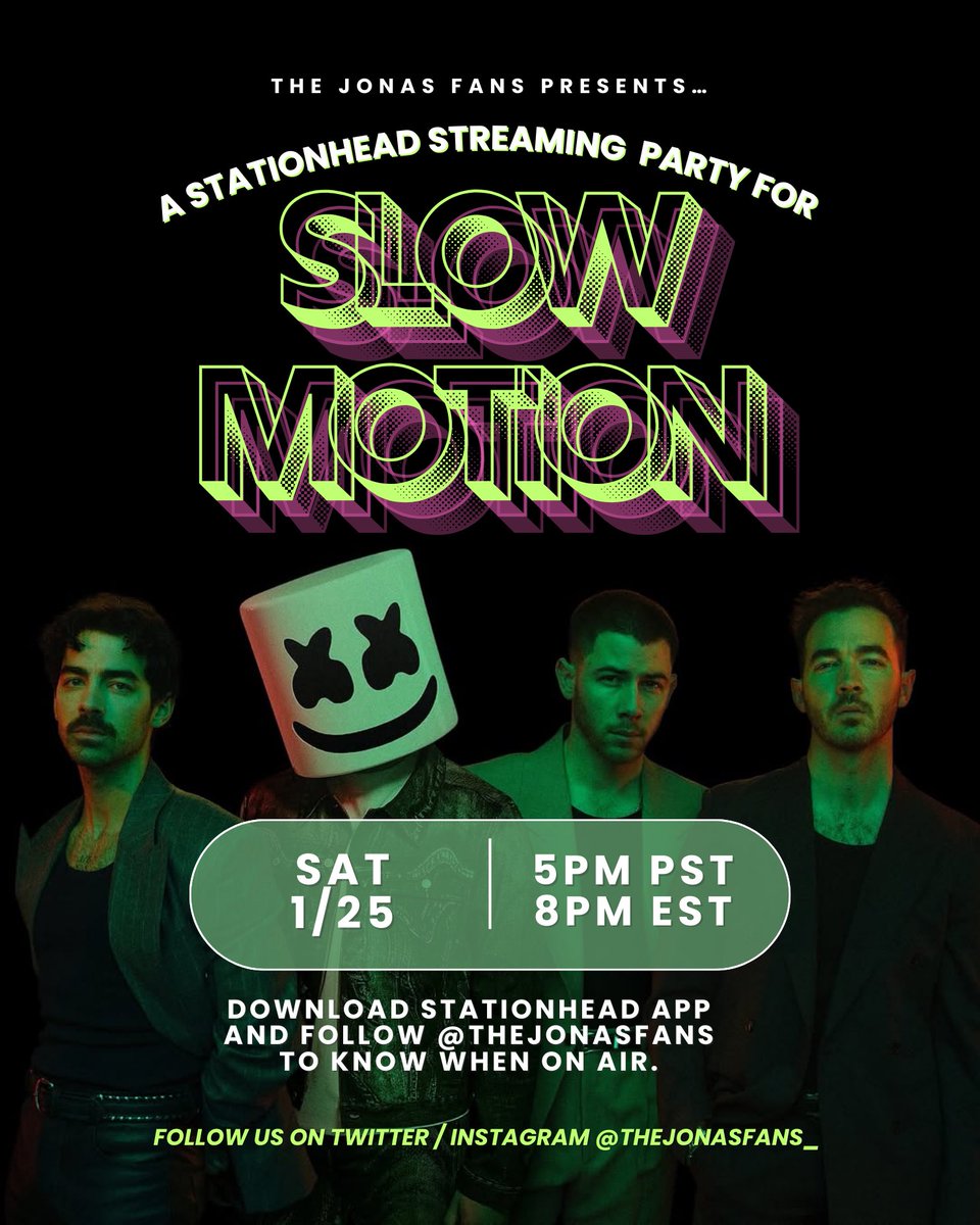 You didn’t think we forgot about streaming parties, did you? Join us on Stationhead this Saturday, 1/25 at 5pm PST / 8pm EST for a streaming party! See you there! 🎧🎶

stationhead.com/thejonasfans