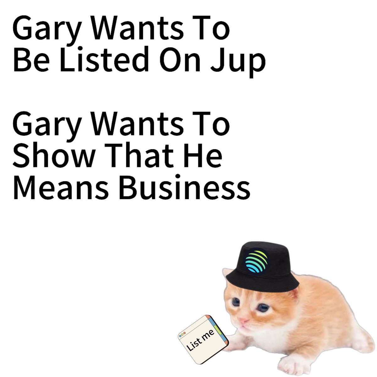 gary (@higary__) on Twitter photo Hi <a href="/JupiterExchange/">Jupiter (🐱, 🐐)</a> can you please verify $Gary with mint address
5SRer48NRfmhsut1n4ZwSAVUJAErNjdKcXTMVaxdpump Hi <a href="/JupiterExchange/">Jupiter (🐱, 🐐)</a> can you please verify $Gary with mint address
5SRer48NRfmhsut1n4ZwSAVUJAErNjdKcXTMVaxdpump