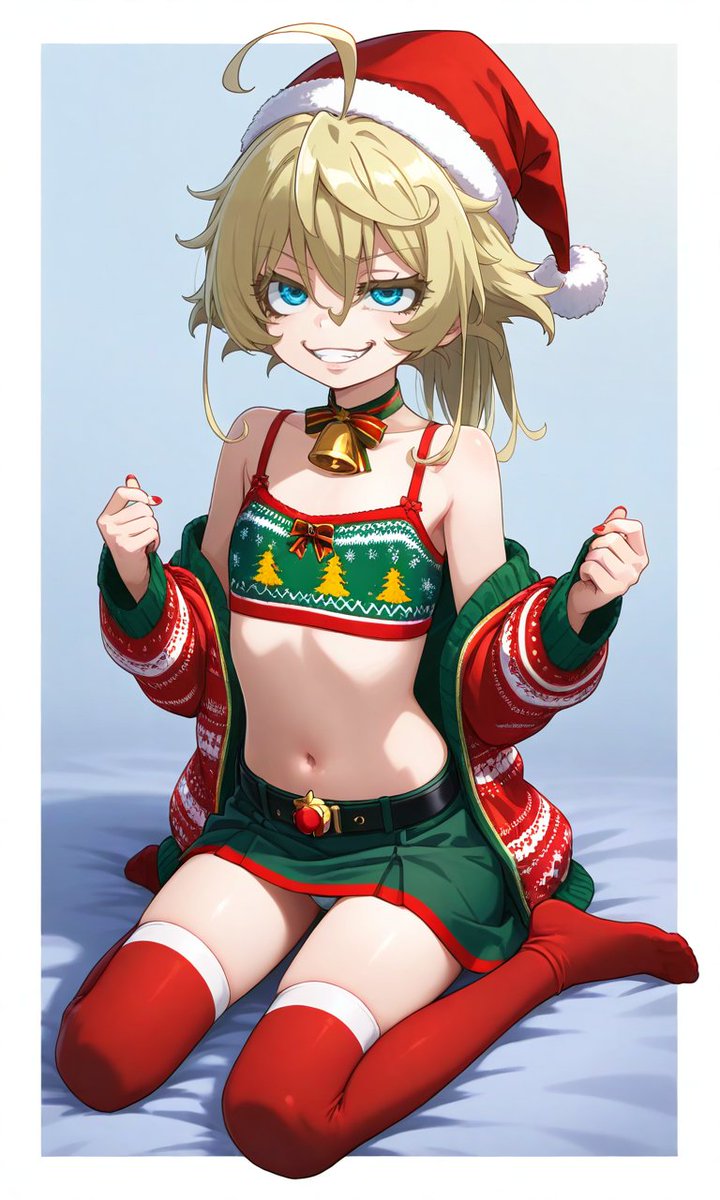 eliseo_nup's tweet photo. Tanya...☠ #Tanya #pixai #AnimeArt #previousyear #Christmas2024  [christmas]... [4] The first season of Youjo senki came out in 2017 and it's been 8 years and Tanya was 13 [8 + 13 = 2] https://t.co/8viIxXPAad