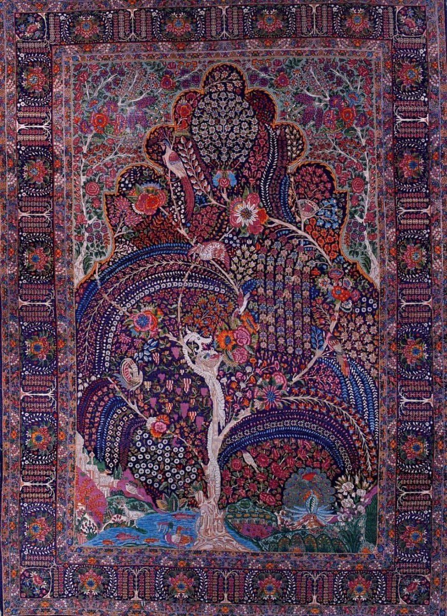 MENAAN987's tweet photo. A 14th century handmade #rug :
"The Altar and the Tree"

#art #History #culture https://t.co/p27aSFT9fk