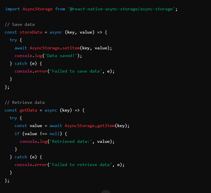 9rohitpdl's tweet photo. Day 15 of #COESISKnowledgeQuest
Explored using AsyncStorage in React Native for storing data locally. Practiced saving and retrieving user preferences effortlessly!
#30dayslearningchallenge #COESIS
@coesisnp https://t.co/Mp9bBO5utp