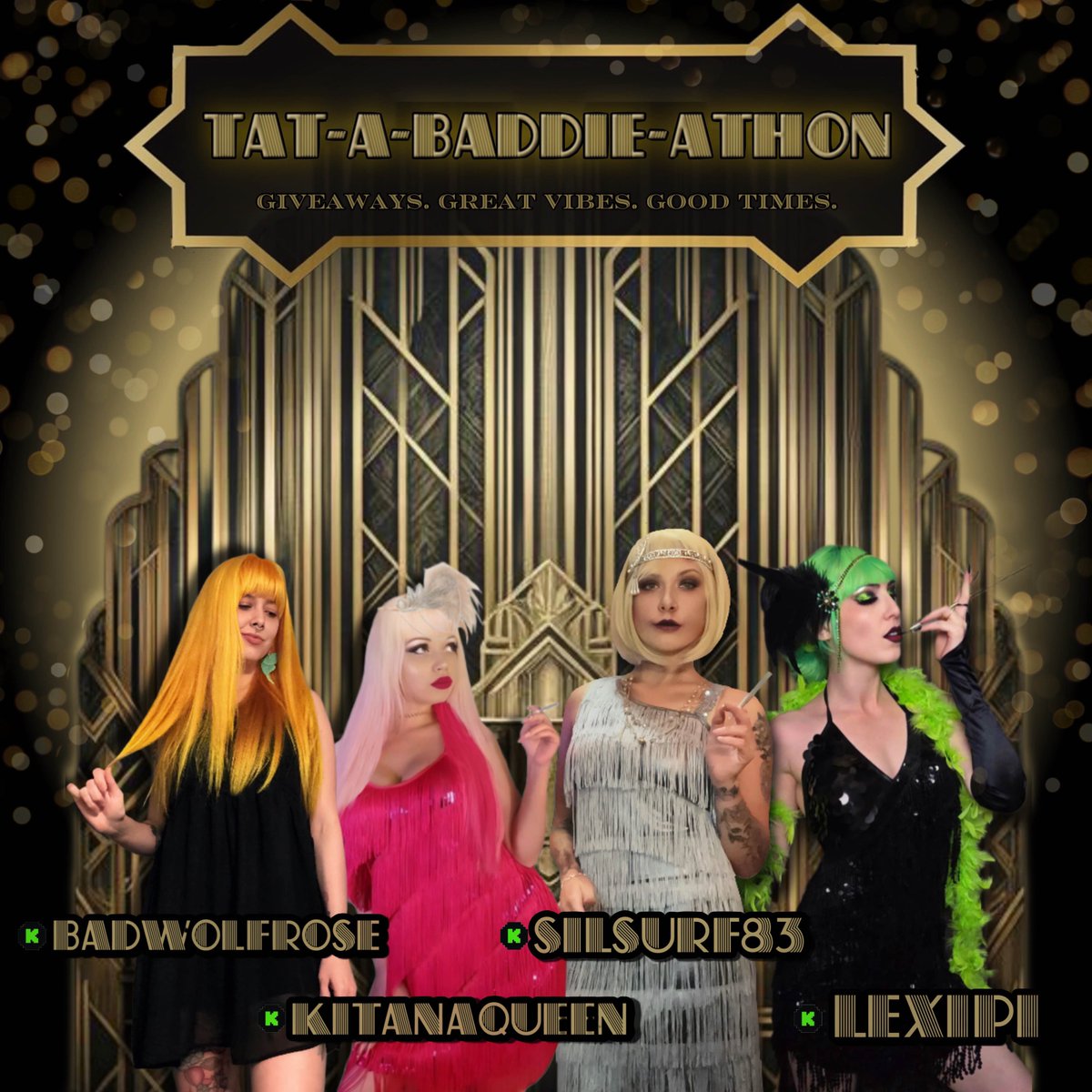 ✨🥂Gamer Girl Takeover🥂✨
                      STARTS NOW

        LIVE ON <a href="/kick/"></a> 

       Giveaways, Good Times, 
                 &amp; Gatsby Vibes.

Create Vision Boards, 
Tat Your Fav Baddie by Gifting Subs,
And soo much more...

    See you in the Speakeasy ✨