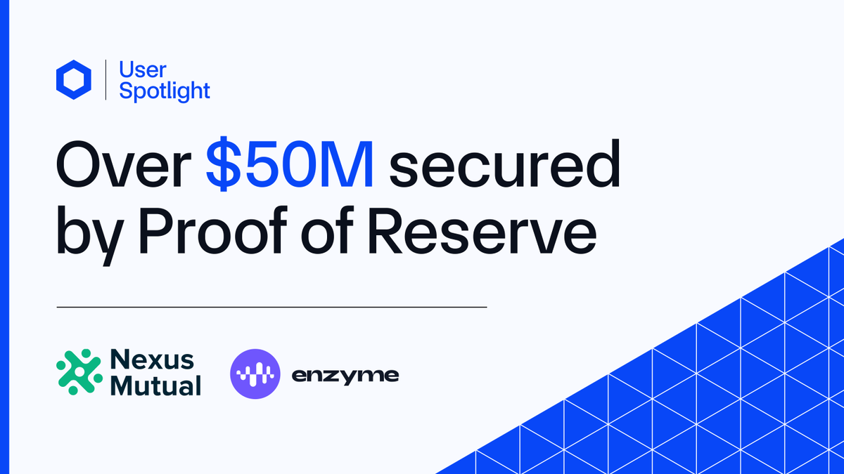 High-quality data unlocks greater access to onchain opportunities.

Read this case study to learn how <a href="/NexusMutual/">Nexus Mutual</a> could access new strategies for its Capital Pool via Chainlink Proof of Reserve and <a href="/enzymefinance/">Enzyme</a>’s integration of Chainlink Price Feeds ↓
medium.com/@enzymefinance…