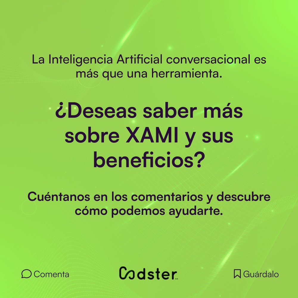 Codster_io's tweet photo. ¿Conoces XAMI? 🤖 La herramienta de IA Conversacional que potencia tu empresa.

Mejora tu servicio al cliente, analiza leads y más. 🚀
👉🏽 https://t.co/dTz3BByIL8

#GenAI #InteligenciaArtificial #Chatbot https://t.co/4DB2h6e7zr