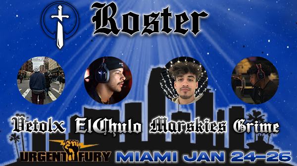 OleFamEsports's tweet image. Welcome Our Roster For The @UrgentFury Miami Lan This Coming Weekend!

🗡️@Vetolx
🗡️@ElChulo__
🗡️@Marskies_
🗡️@KillGrime

Good Luck This Weekend Gentleman! Make The Ole Family Proud!
#FamilyOverEverything🗡️