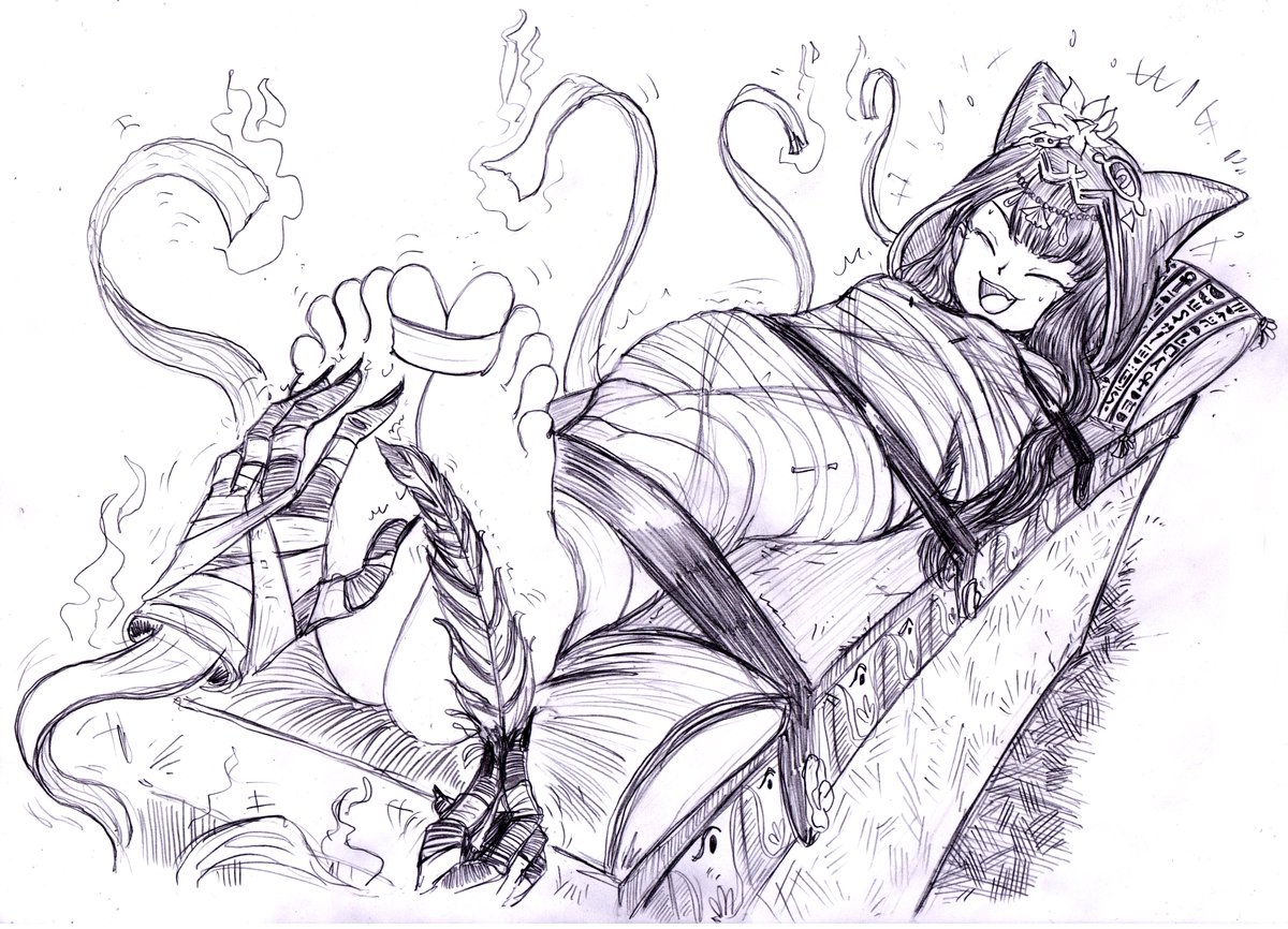 Arknights in trouble, quick sketch commissions. Some day I will post something in color, I swear.