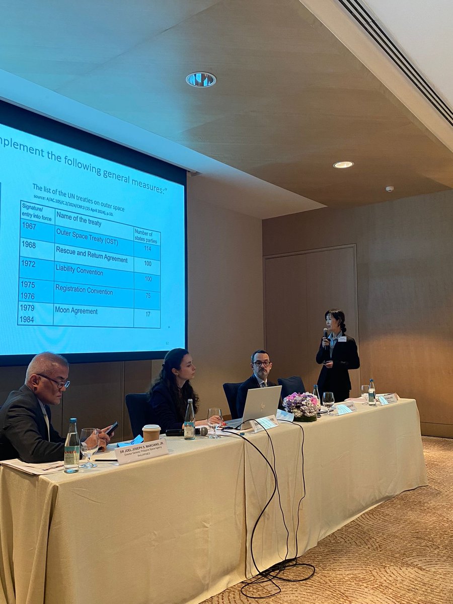 It's Day 2⃣ of our Regional Seminar in Manila! Today we are talking about Space security and the control of dual-use technologies, with Prof. Aoki, Dr. Putro, <a href="/alexandre_hdr/">Alexandre Houdayer</a> and 🇵🇭<a href="/PhilSpaceAgency/">Philippine Space Agency</a>'s Director Dr Marciano <a href="/PhilSADG/">PhilSA DG Joel Marciano, Jr.</a>.🚀🛰️