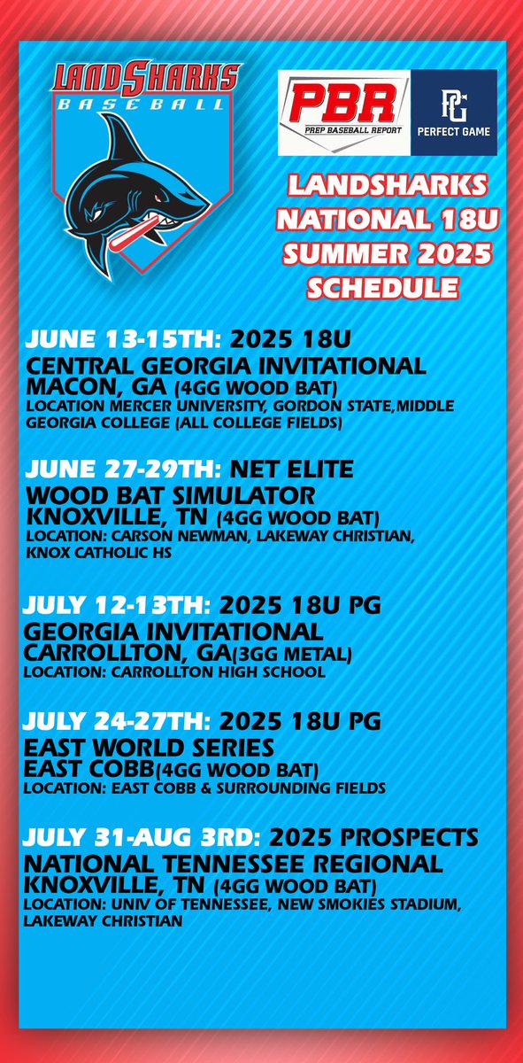Our 2025 Summer Schedule is complete. Super excited to get to work with this great group of guys!! #Finsup🐬