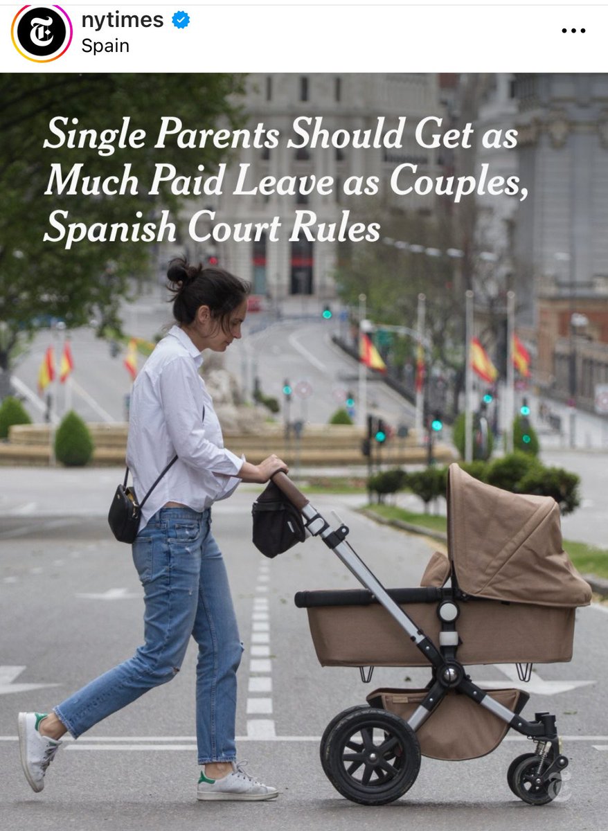 Well some good news somewhere in the world…

A court in Spain ruled that single parents are now entitled to the same amount of paid parental leave that couples get!

Each parent got 16 wks…so now single parents get 32 wks. A HUGE transformative win!