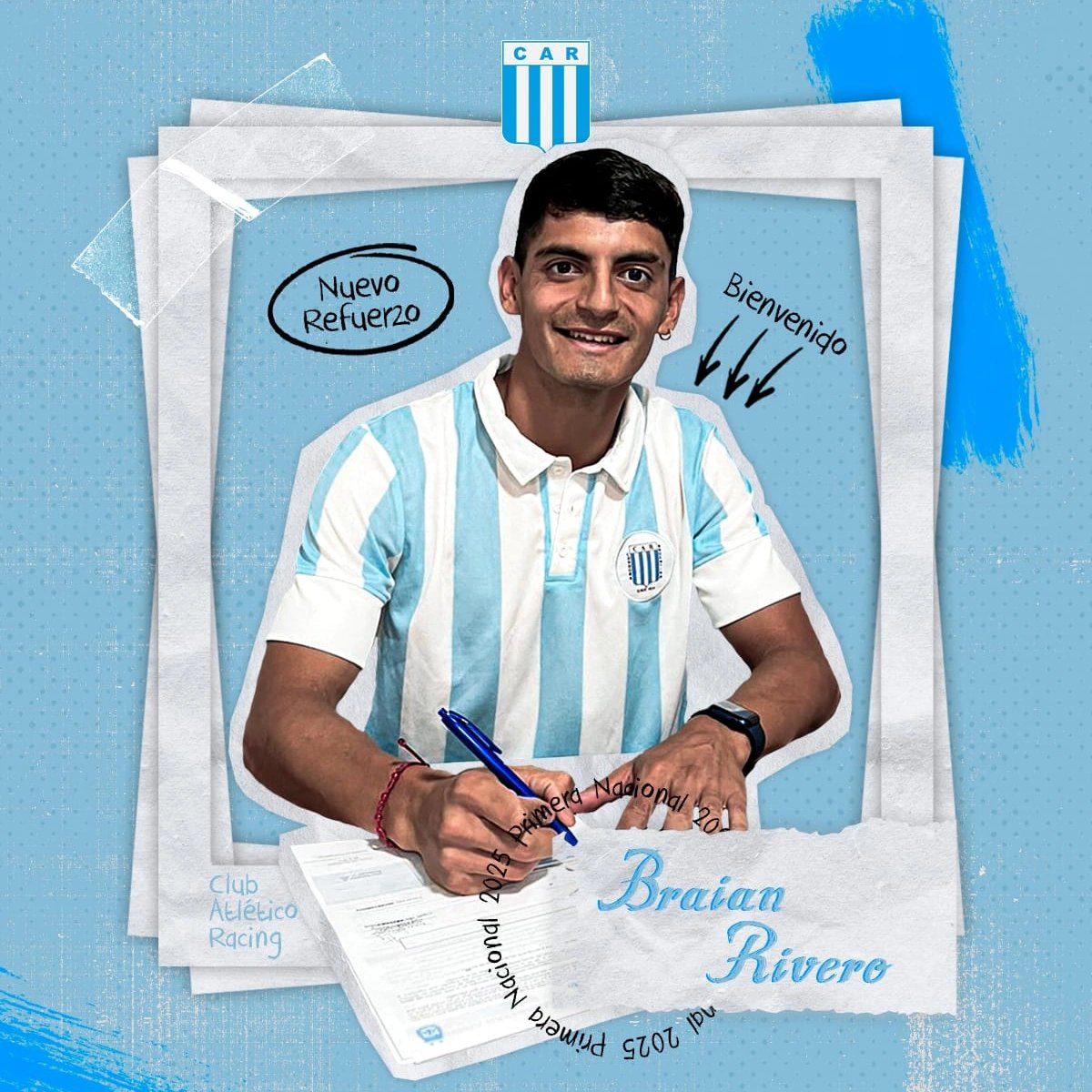 YA ES REFUERZO!
Braian Rivero firmó el contrato y ya es jugador de <a href="/ClubARacing/">Club Atlético Racing</a> , el volante de 28 años cuyo pase pertenece a Defensa y Justicia tiene vínculo con la Academia hasta Diciembre 2025. ,