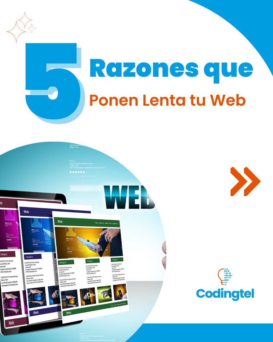 codingtel's tweet image. La velocidad de carga de un sitio web es crucial para la experiencia del usuario y el SEO. Aquí te presentamos cinco razones comunes que pueden estar afectando el rendimiento de tu web.
Si necesitas ayuda para optimizar la velocidad de tu sitio web, no dudes en contactarnos.