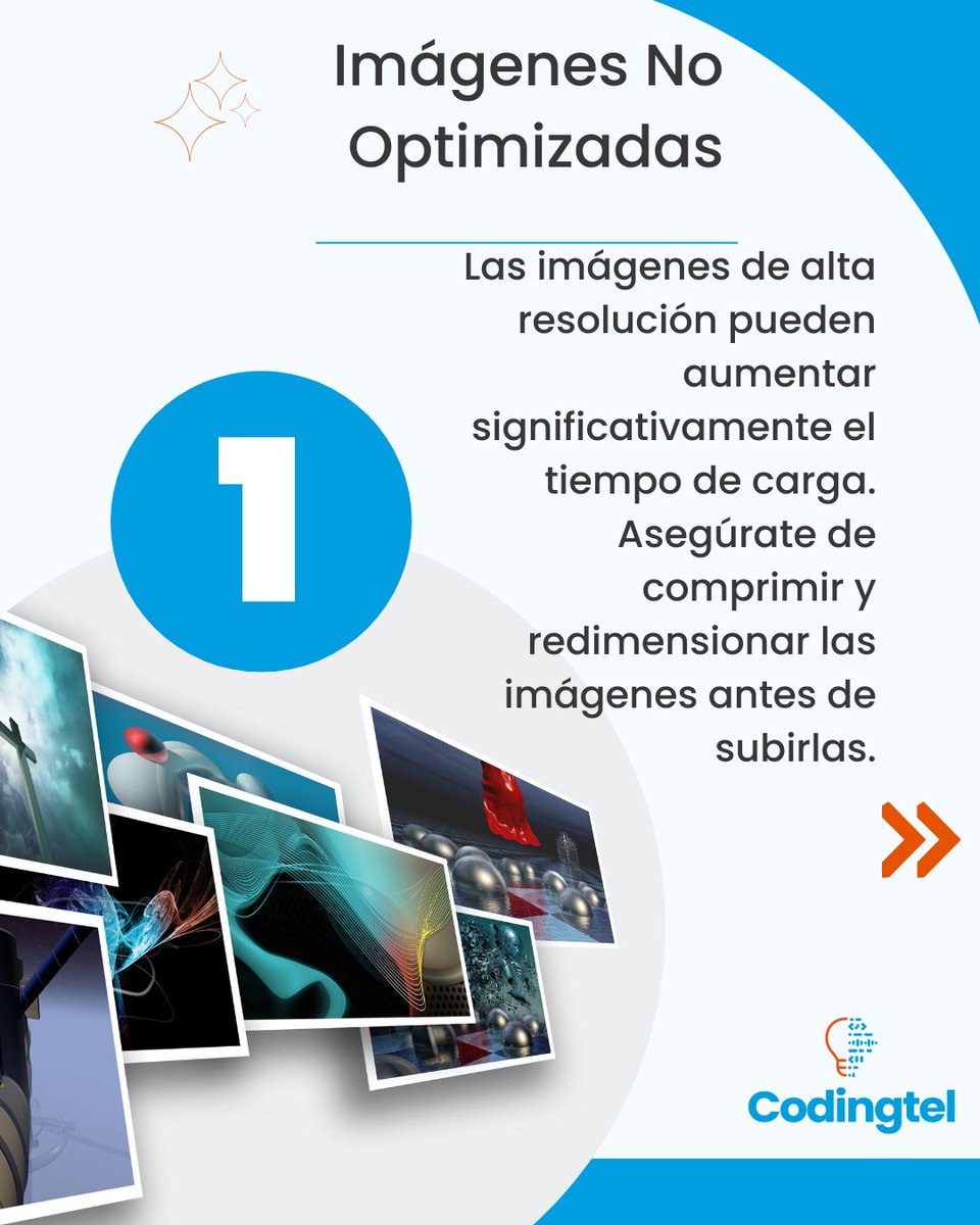 codingtel's tweet image. La velocidad de carga de un sitio web es crucial para la experiencia del usuario y el SEO. Aquí te presentamos cinco razones comunes que pueden estar afectando el rendimiento de tu web.
Si necesitas ayuda para optimizar la velocidad de tu sitio web, no dudes en contactarnos.