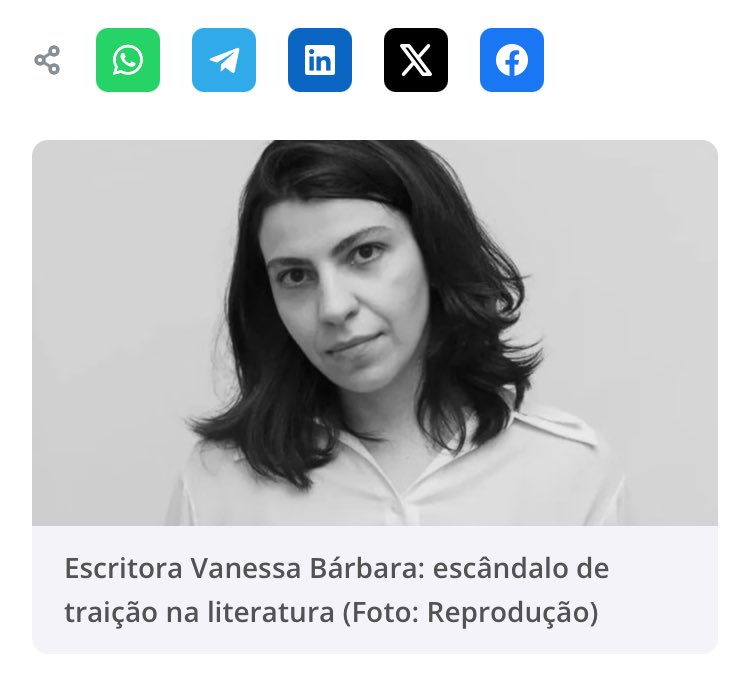 mndclzns's tweet photo. a semelhança de aparência entre a Vanessa Barbara e a Natércia está criando absurdos assim: dão foto de uma como se fosse a outra https://t.co/4Qq6mlY6na