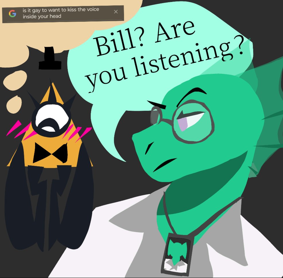 Lasso fanart of a Gravity Falls Fic! The green character is Voice from Scum Triangle's Self Saving System by Gherchkin <333 
#GravityFalls #BillCipher